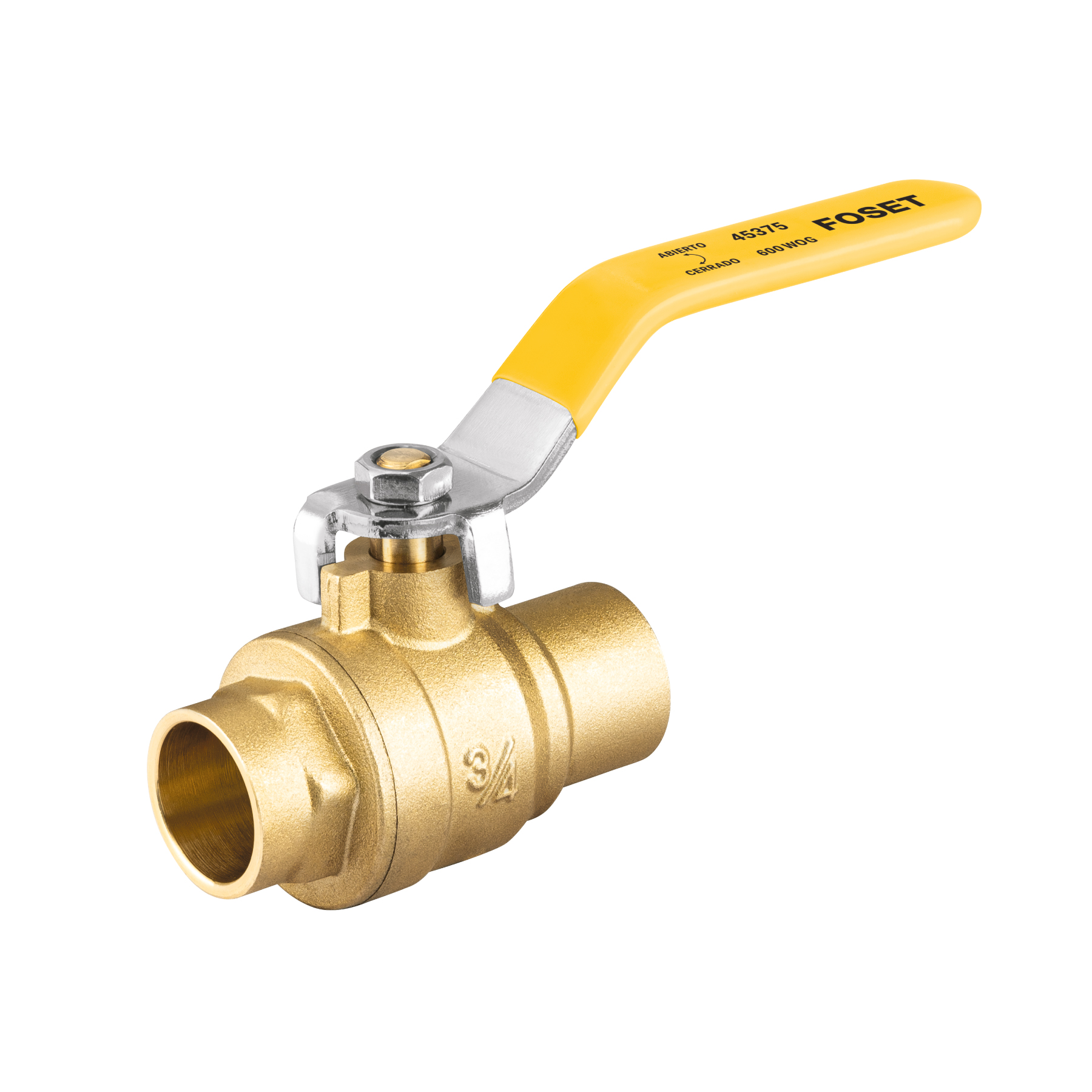 VALVULA DE ESFERA PARA GAS 3/4 SOLDABLE ALTA PRESION MARCA FOSET