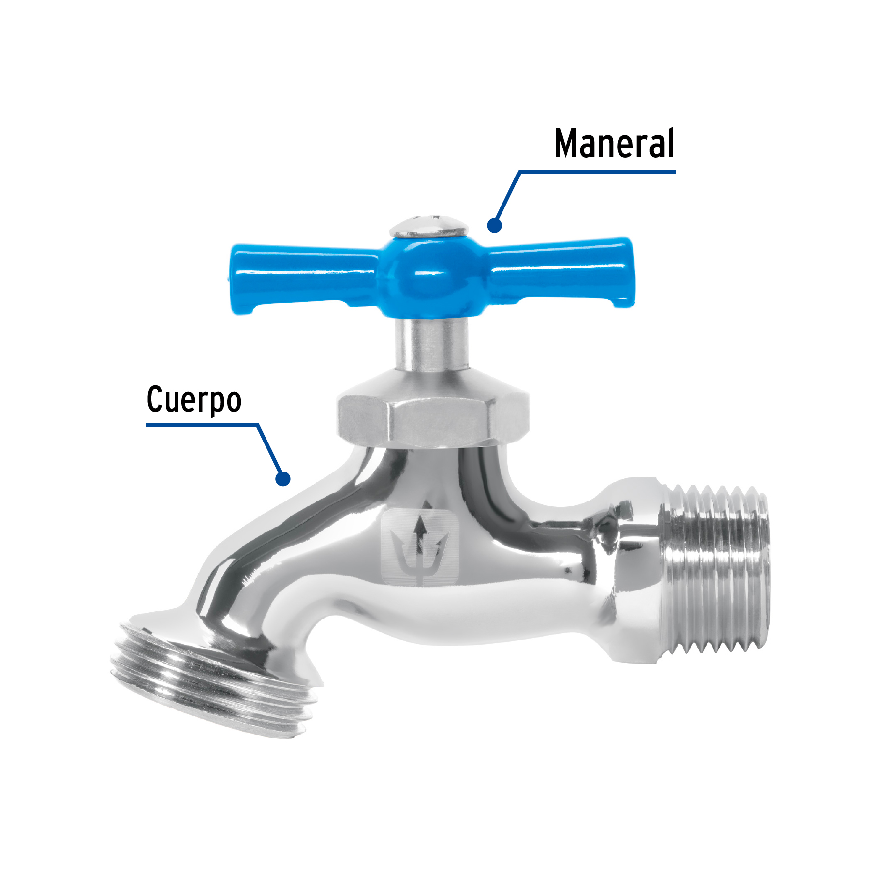 LLAVE DE JARDIN CROMADA DE 1/2 LISA MARCA TRUPER