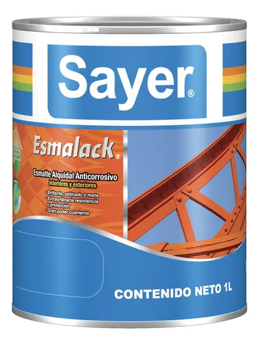 PRIMARIO ANTICORROSIVO ALQUIDALICO BASE AGUA 1 LT COLOR BLANCO MARCA SAYER
