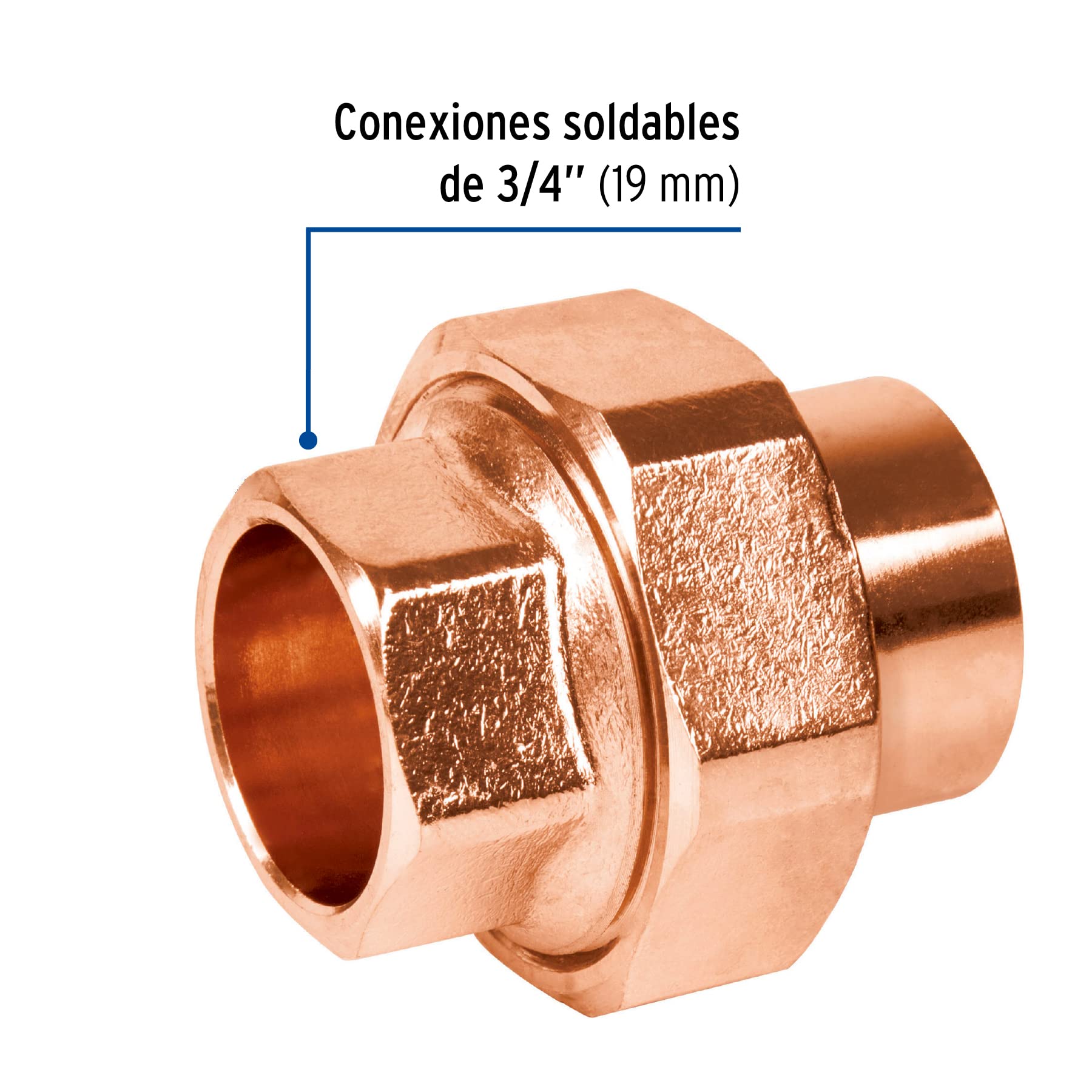 TUERCA UNION COBRE 3/4 MARCA FOSET