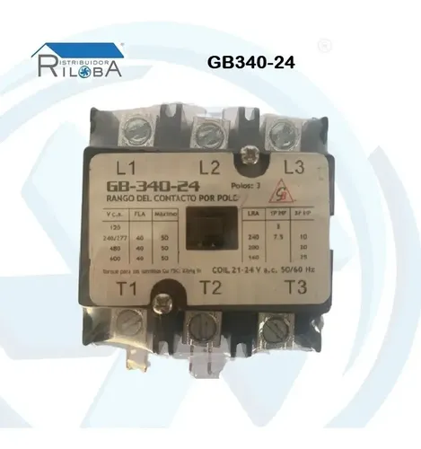 CONTACTOR 3 POLOS 40 AMPSBOBINA 24VAC GB MARCA GB