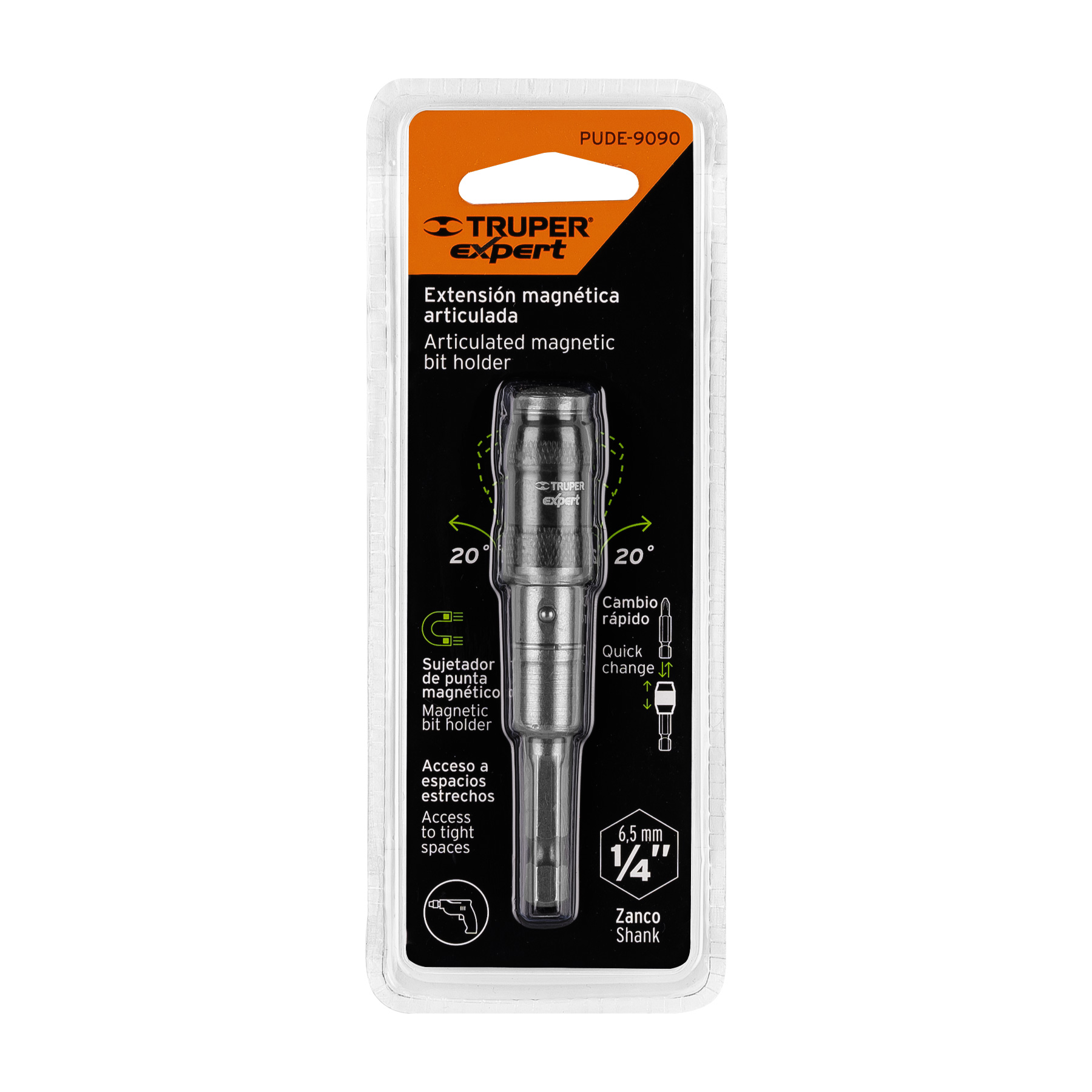 ADAPTADOR ARTICULADO DE 90MM MAGNETICO PARA PUNTAS EXPERT MARCA  TRUPER