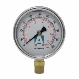 MANOMETRO ALTAMIRA GLICER 0-100PSI 1/4 MARCA ALTAMIRA