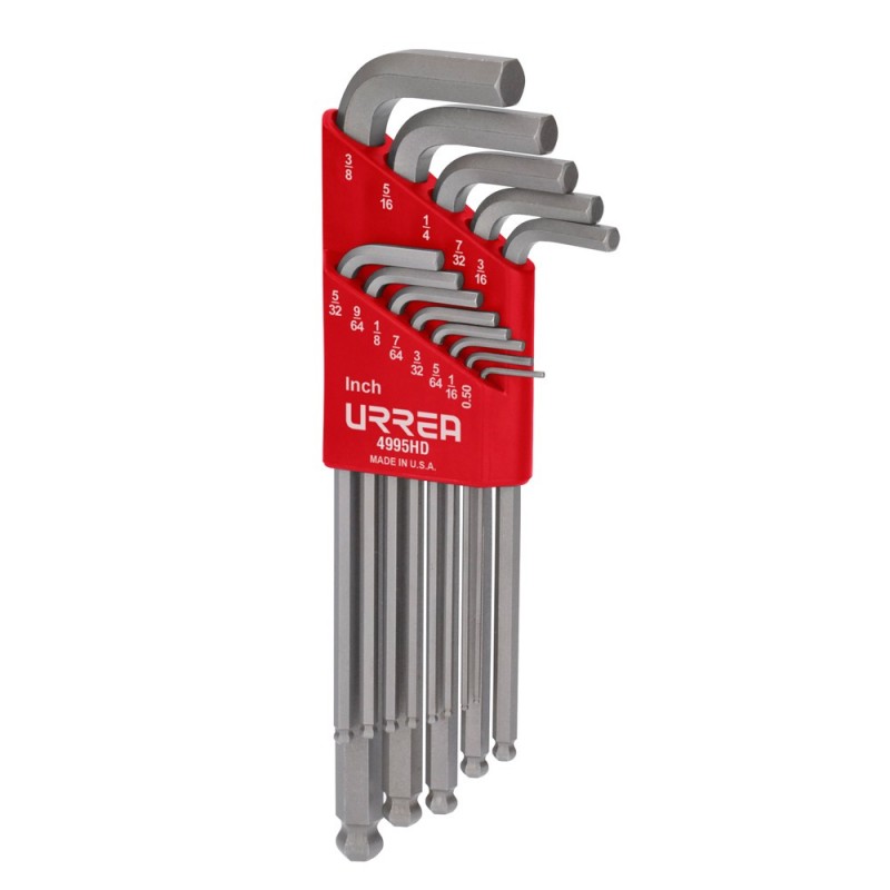 JUEGO DE 13 LLAVES ALLEN DE PUNTA DE BOLA ESTANDAR MARCA URREArn
