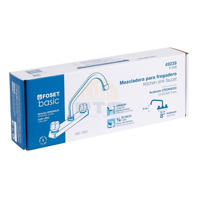 MEZCLADORA 8 IN P/FREGADERO CROMO MARCA FOSET
