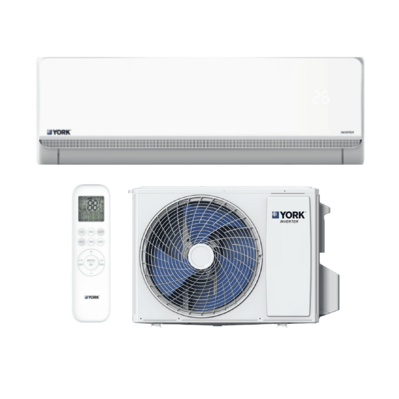 JUEGO MINISPLIT TRAIDENT FRIO CALOR INVERTER 1 TON 220/1/60 SEER 23 R 410A MARCA SEER