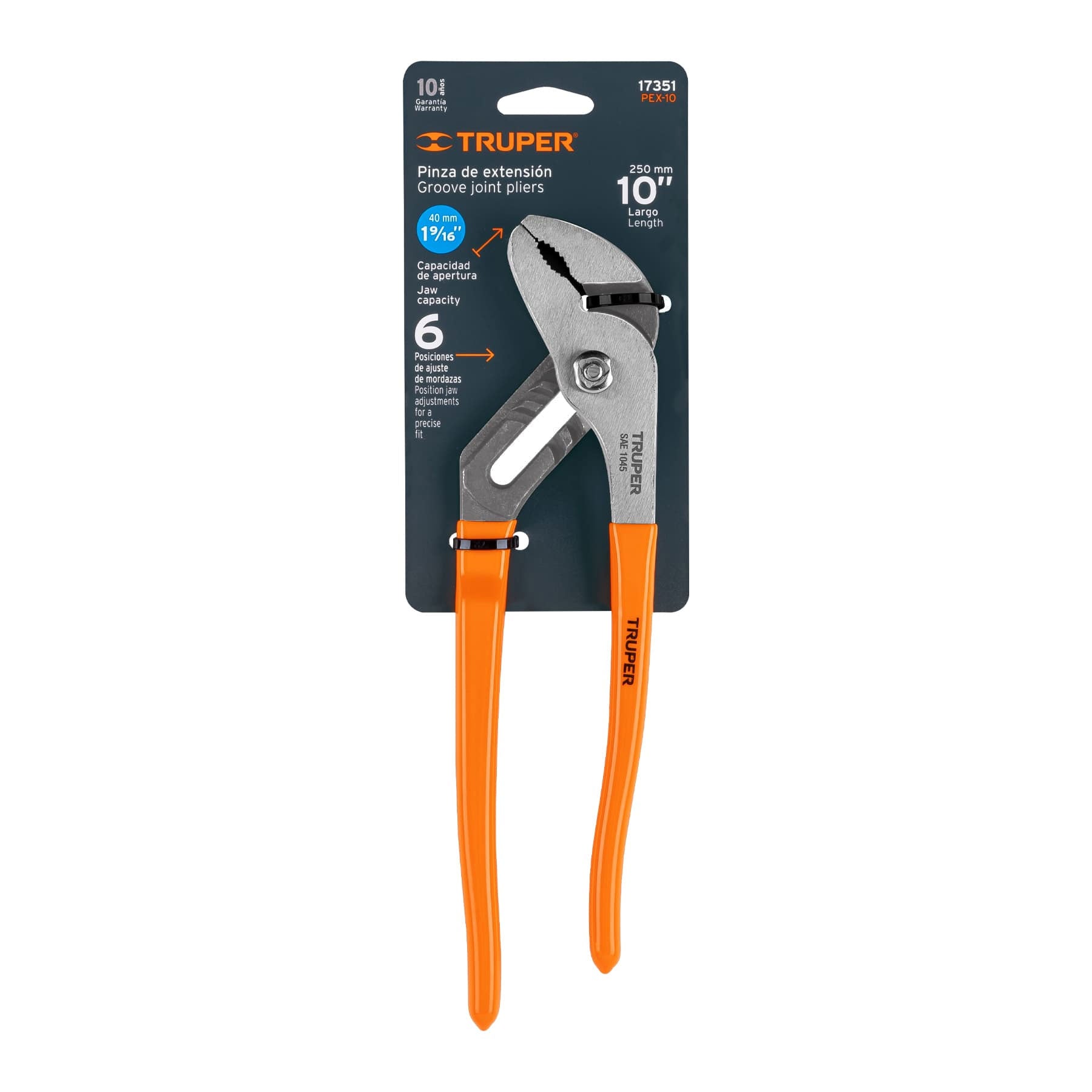 PINZA DE EXTENCION 10 MANGO DE PVC MARCA TRUPER