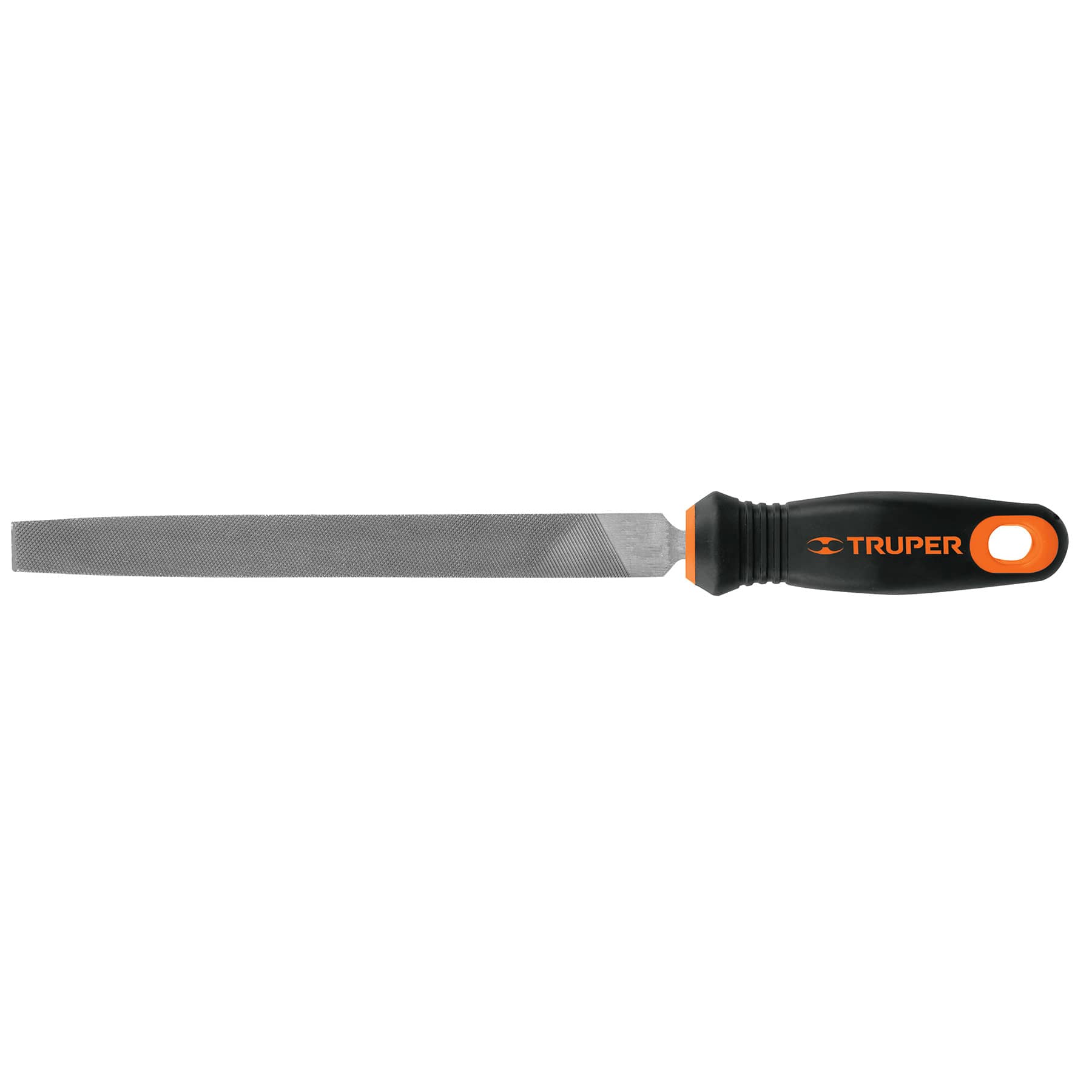LIMA PLANA BASTARDA DE 8 CON MANGO DE DOBLE INYECCION MARCA TRUPER