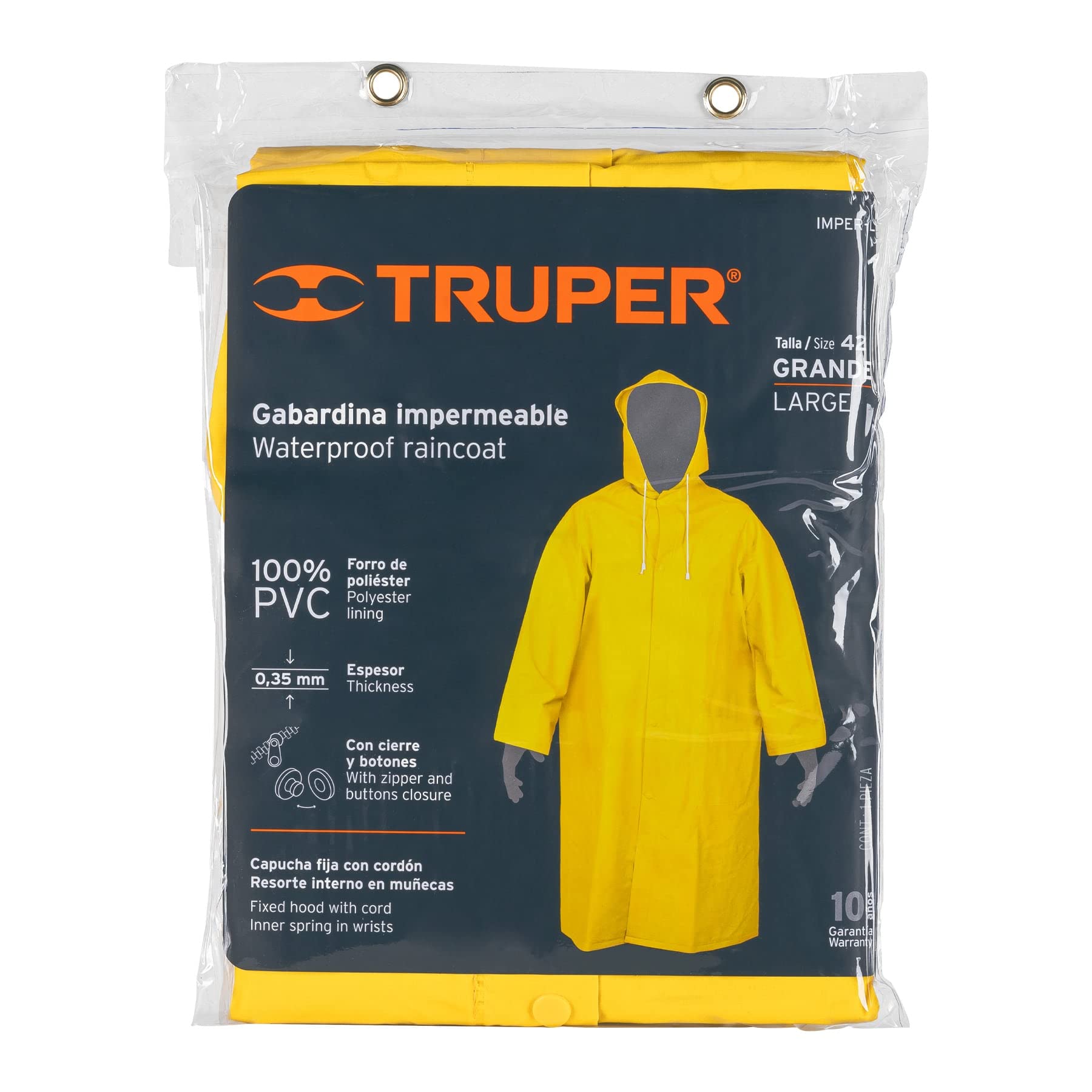 GABARDINA IMPERMEABLE PVC  TALLA GRANDE MARCA TRUPER