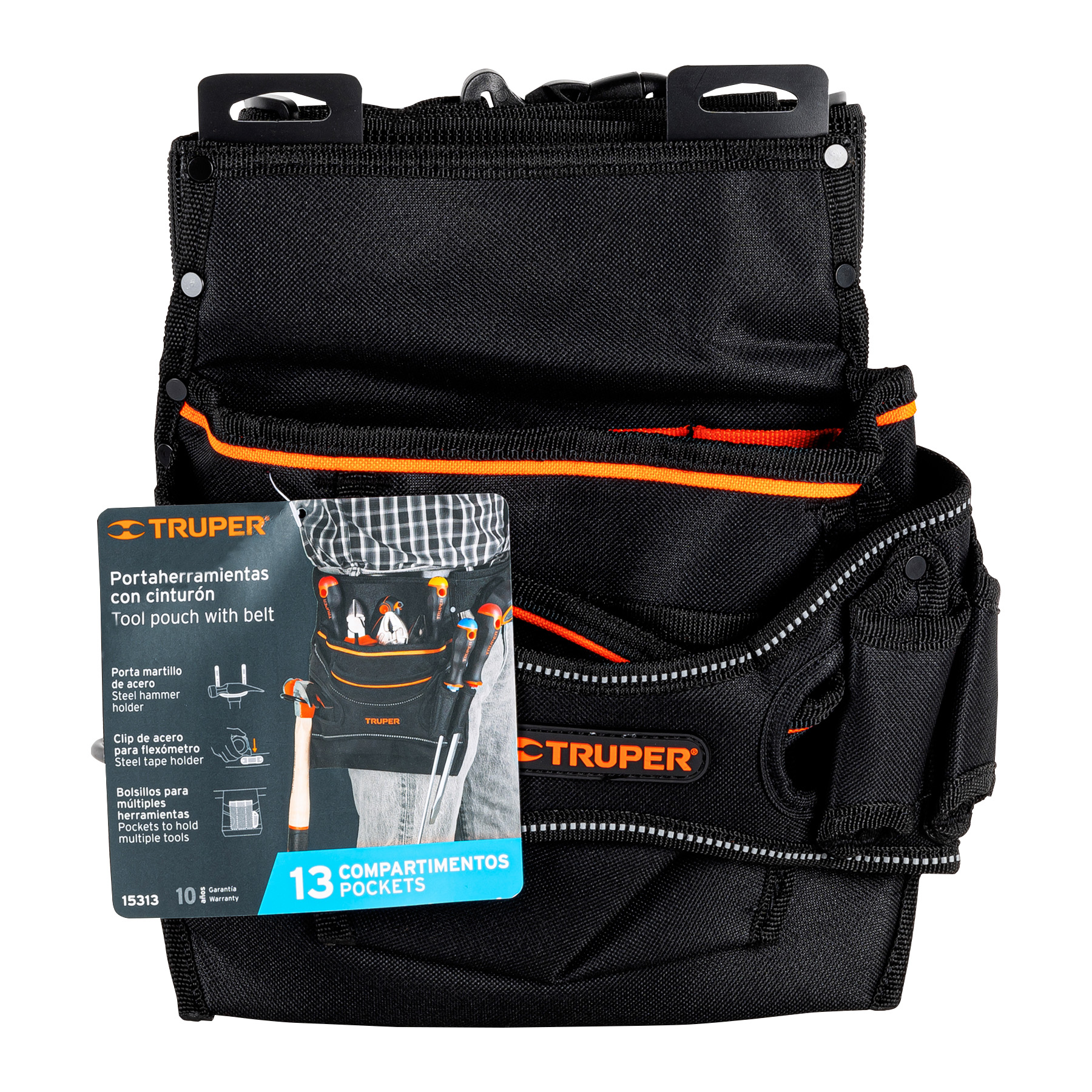 PORTA HERRAMIENTAS POLIESTER 13 COMPARTIMIENTOS MARCA TRUPER