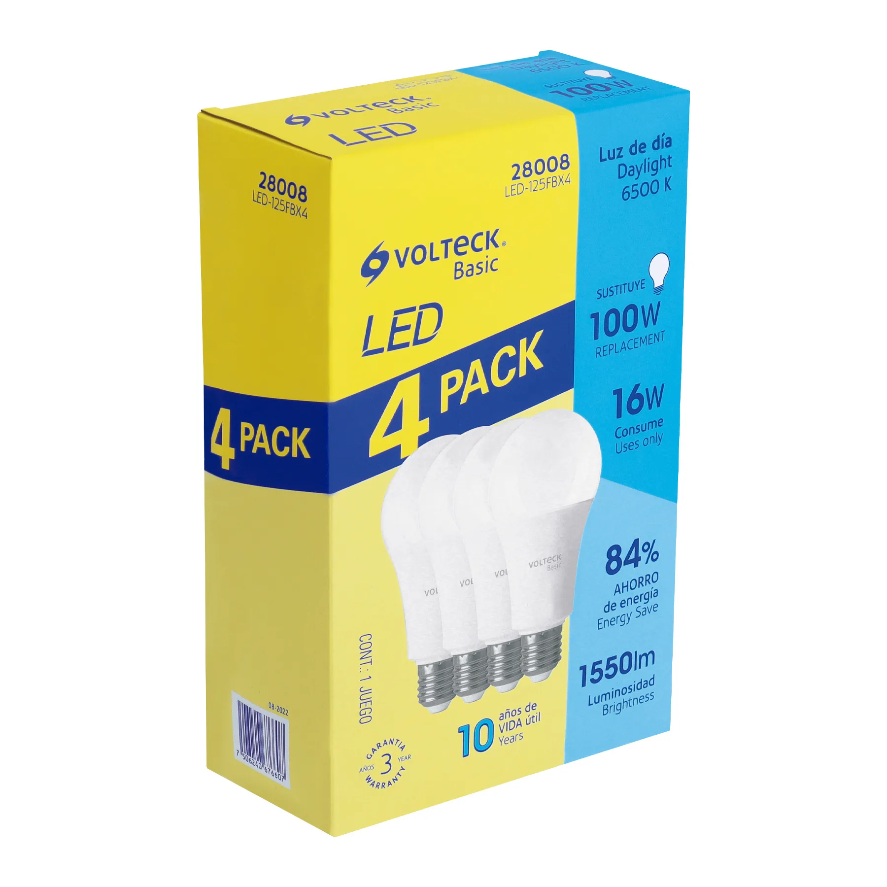 PACK DE 4 LAMPARAS LED A 19 16 W LUZ DE DIA TRUPERrn