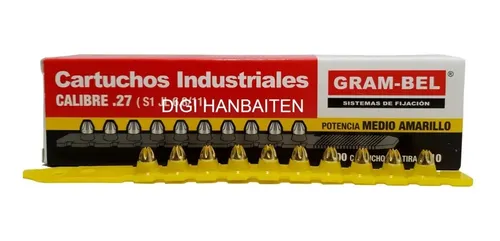 CARTUCHO TIRA AMARILLO CAL 27 MARCA  GRAM BEL