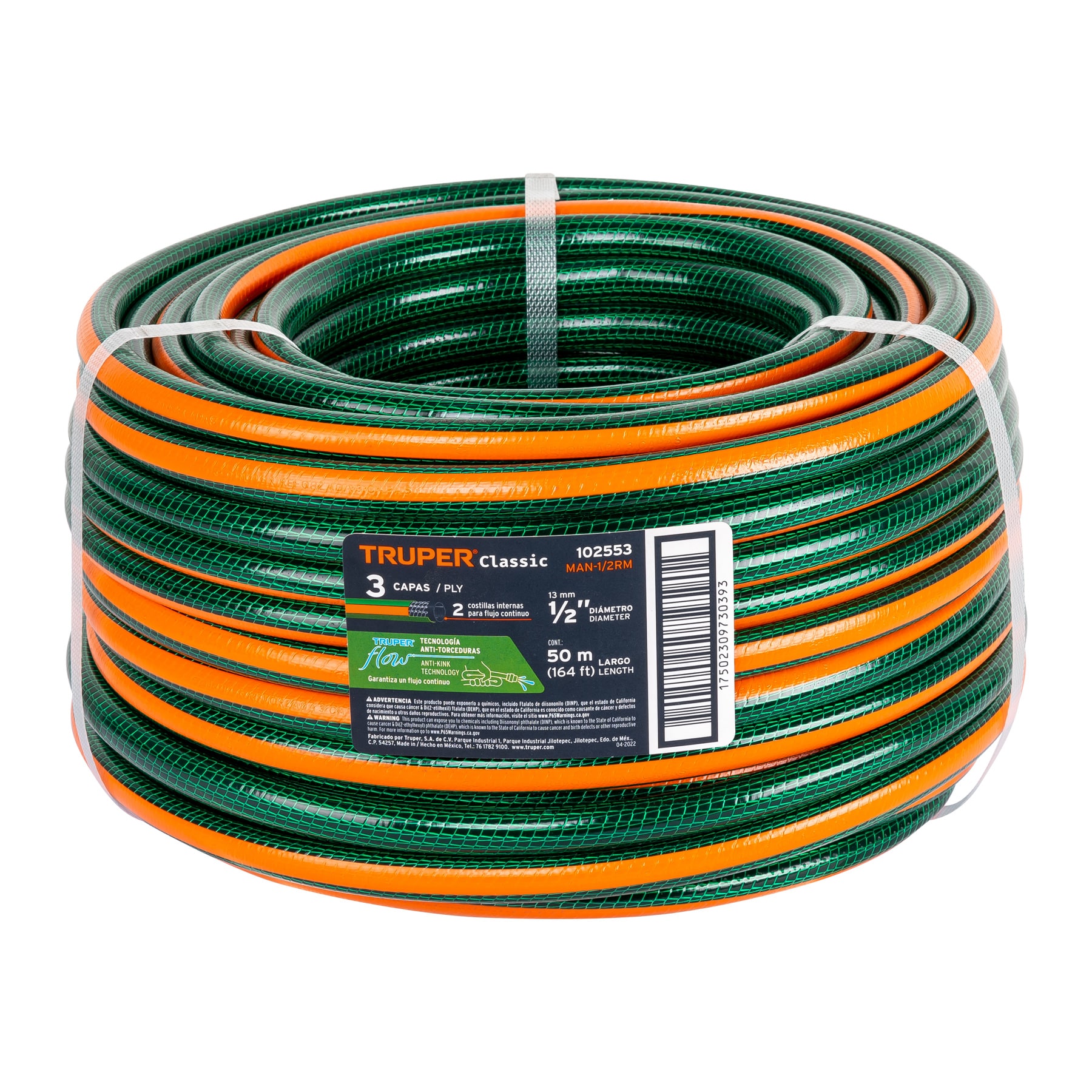 MANGUERA 1/2 3 CAPAS EN ROLLO DE 50 METROS MARCA TRUPERrn