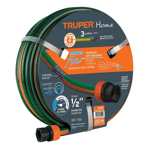 ROLLO MANGUERA 3 CAPAS 1/2  X 20 MT MOD 16052 MARCA TRUPER