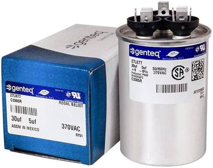 CAPACITOR  DUAL 7.5 +-5 MF 370 240V MARCA  GB
