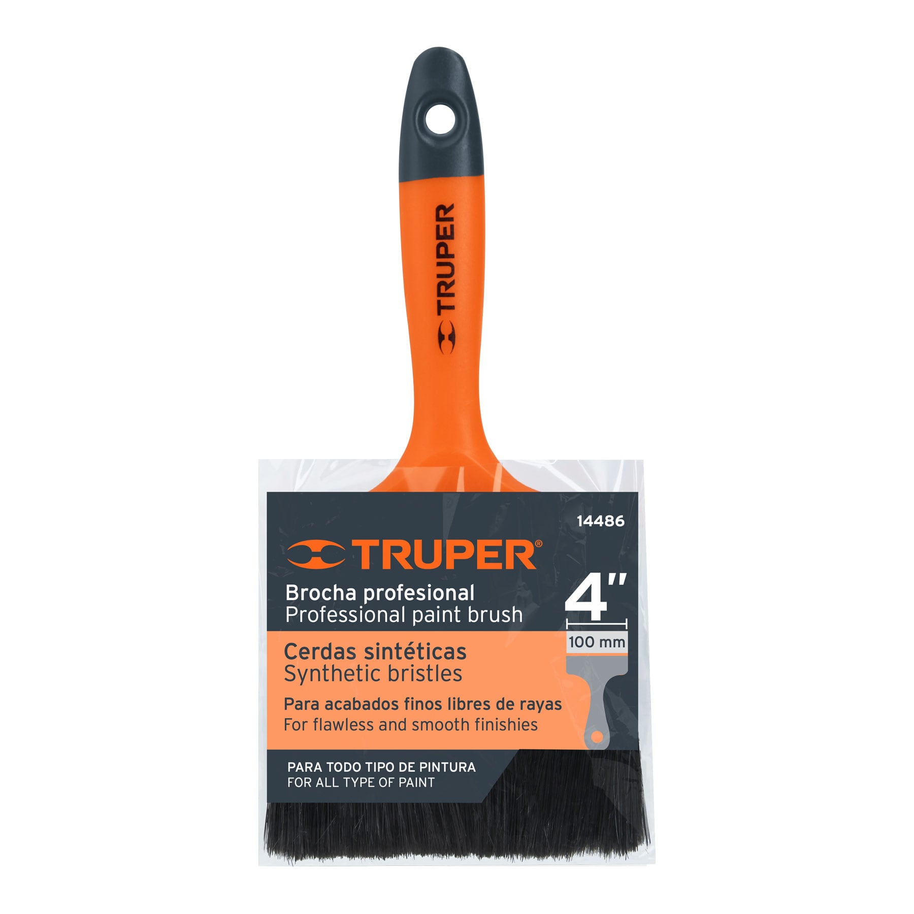 BROCHA USO GENERAL DE 4 CON MANGO PLASTICO MARCA  TRUPER