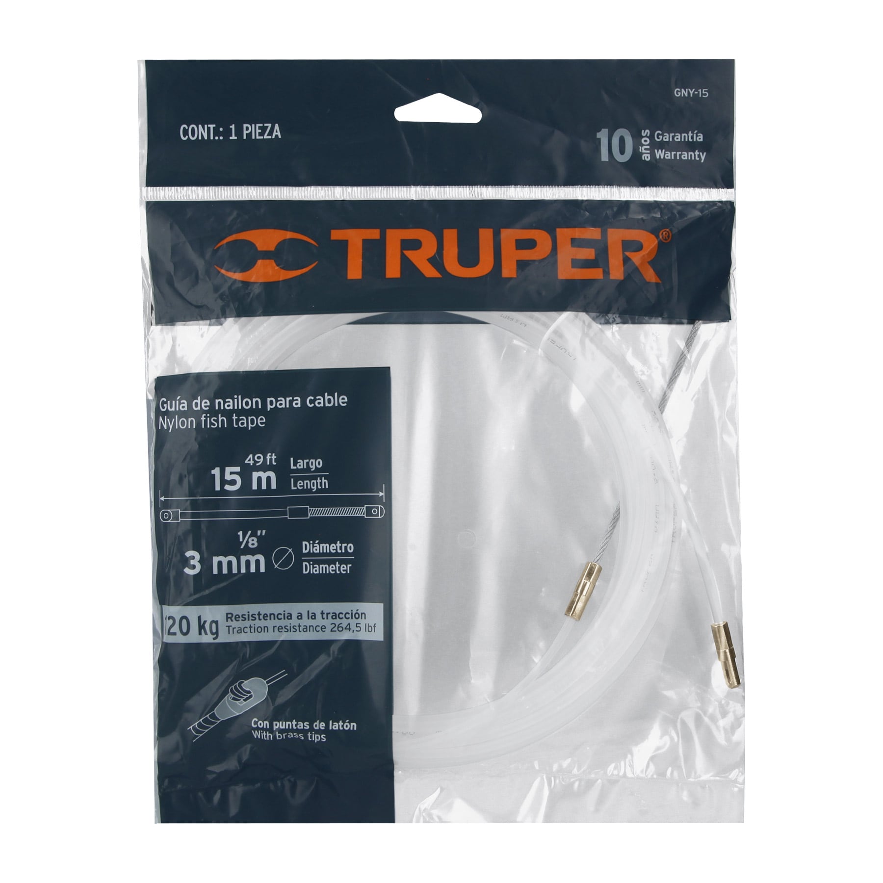 GUIA DE NYLON PARA CABLE DE 15 M MARCA TRUPER