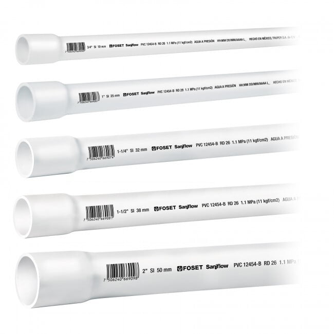 TUBO PVC HIDRAULICO RD26 3/4 X 3M DE LARGO MARCA FOSET