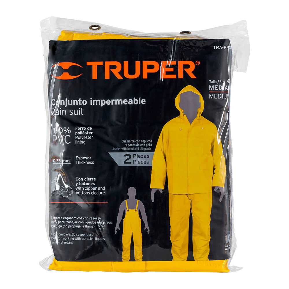CONJUNTO IMPERMEABLE TALLA M MARCA TRUPER