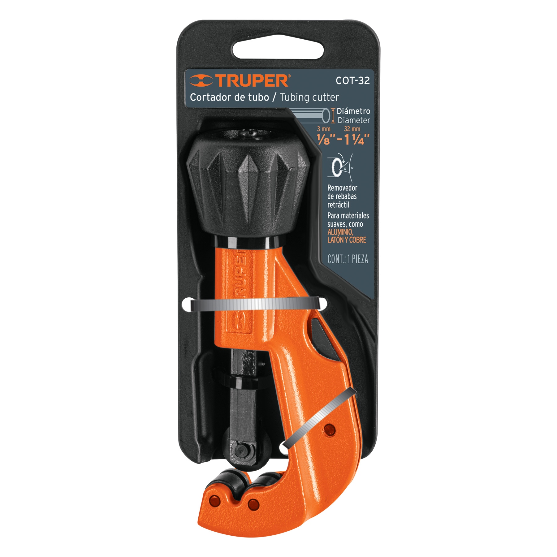 CORTADOR DE TUBO P/CU 1/8 A 1-1/4 32 MM MARCA TRUPER