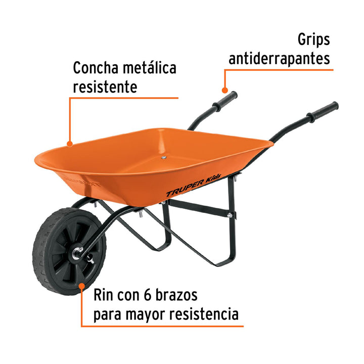 CARRETILLA P/NIÑOS CONCHA DE METAL MARCA TRUPER