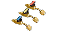 3 VALVULAS DE ESFERA PARA MANGUERAS DE MANIFOLD 1/4 M X 1/4 H BV453 MARCA GB