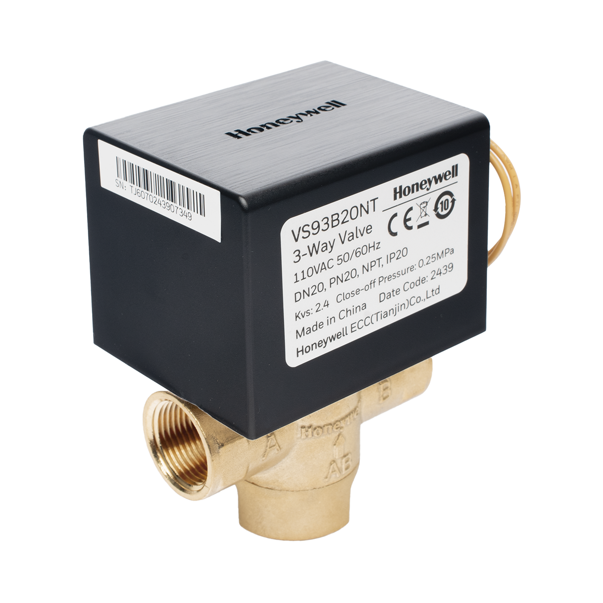 VALVULA DE ZONA PARA FAN & COIL 3 VIAS 1/2 PRESION DE CIERRE DE 25 PSI CONECCION ROSCADA NPT MARCA Honeywell