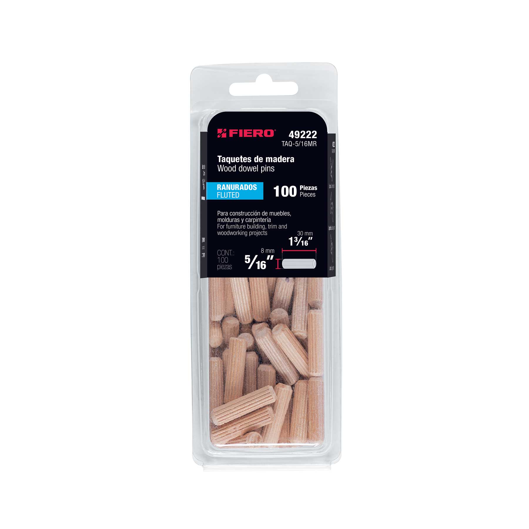 TAQUETE P/ MADERA RANURADO 5/16 MARCA TRUPER