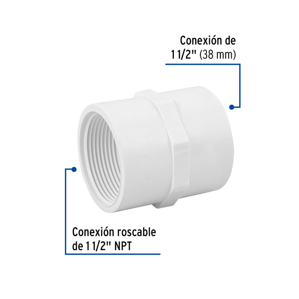 CONECTOR PVC HIDRAULICO CUERDA INTERIOR 1 1/2 MARCA FOSET