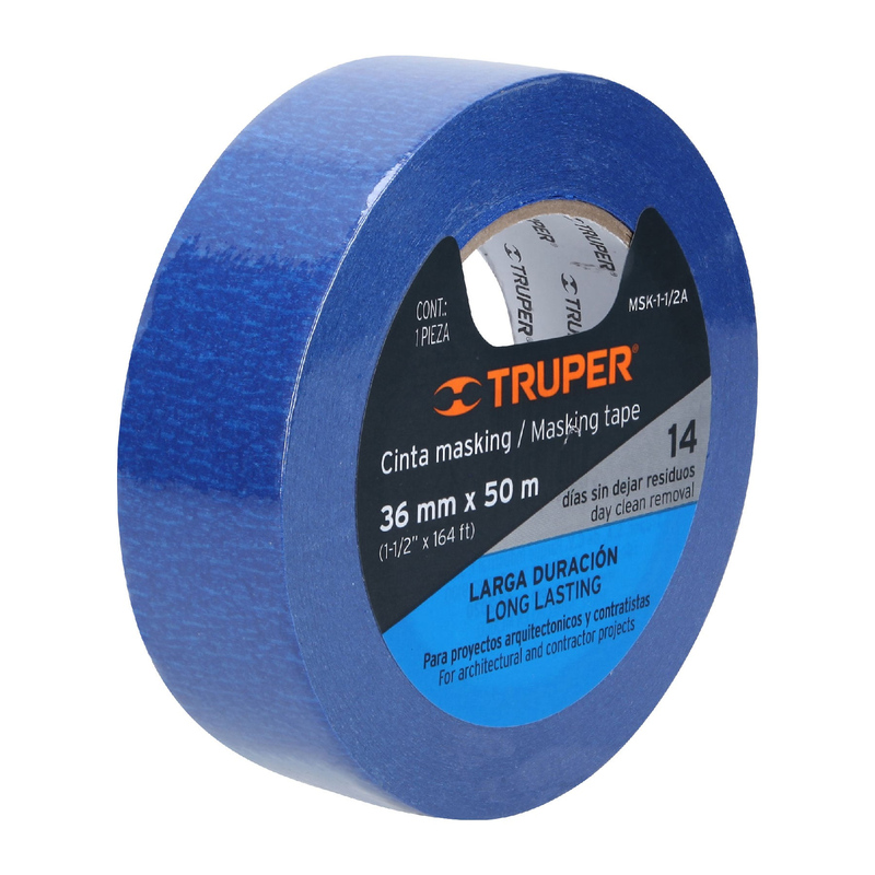 CINTA MASKING AZUL DE 1 1/2 X 50 MARCA TRUPER