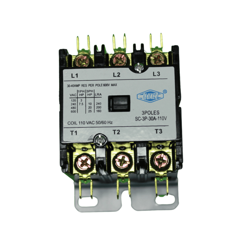 CONTACTOR 3 POLOS 30AMPS BOBINA 110VAC 50/60HZ MARCA GB
