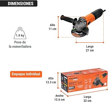 ESMERILADORA ANGULAR 4 1/2,MARCA TRUPERrn
