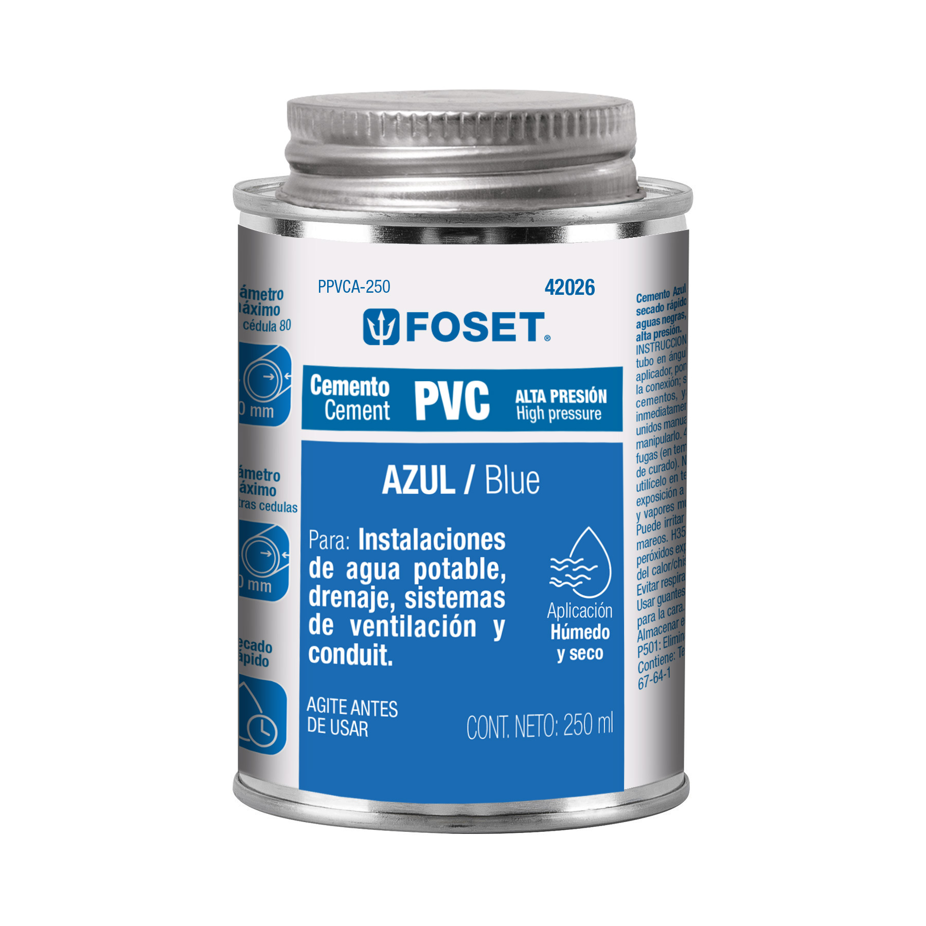 CEMENTO PARA CPVC AZUL DE 250 ML MARCA  FOSET