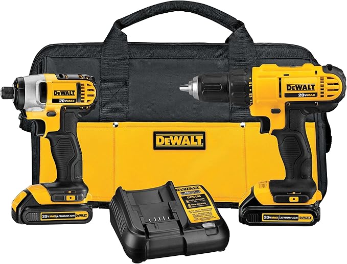 DEWALT KIT TALADRO ATORNILLADOR Y LLAVE DE IMPACTO 20V MAX DCK240C2rn