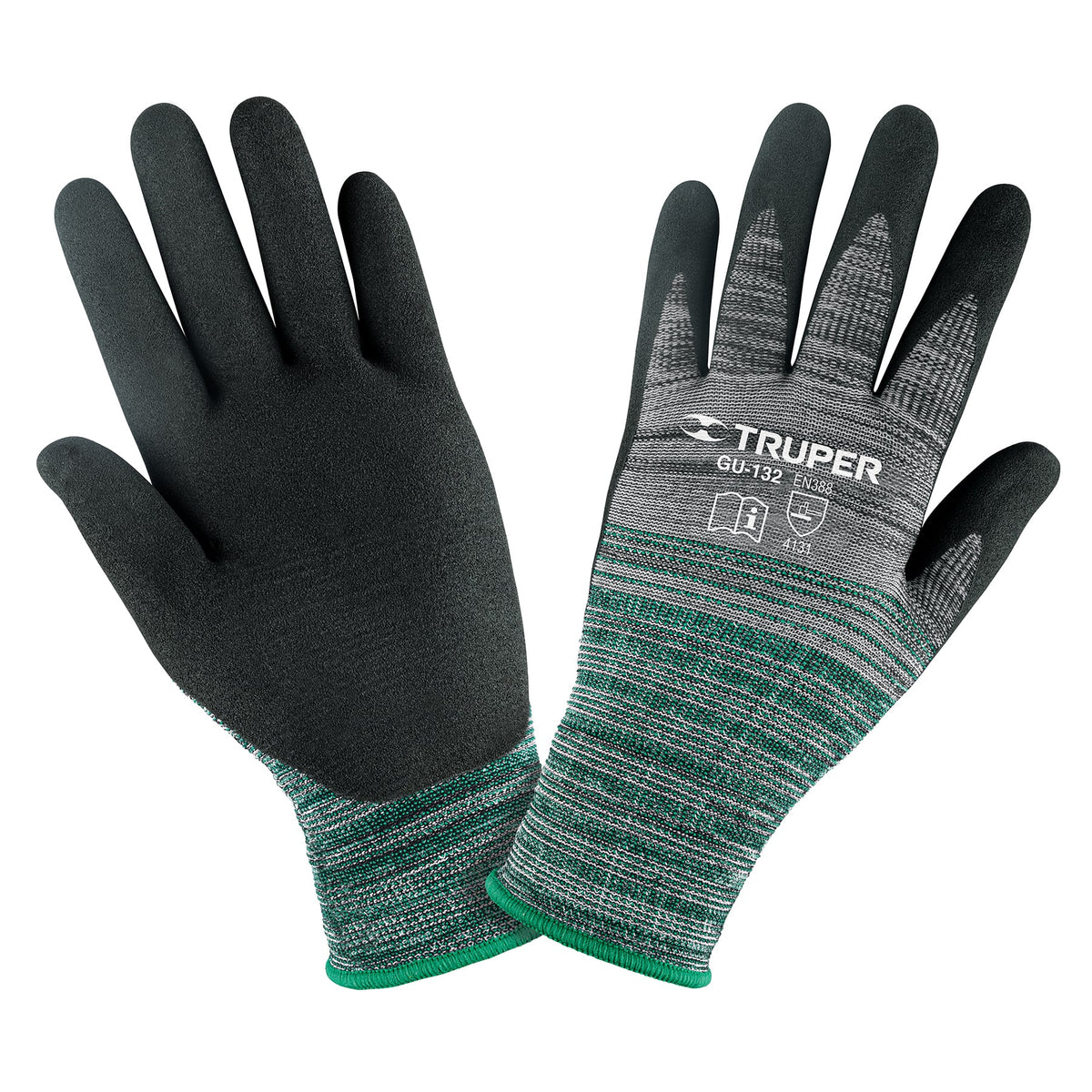 GUANTES TEJIDOS Y  RECUBIERTOS DE NITRILO M MARCA TRUPER