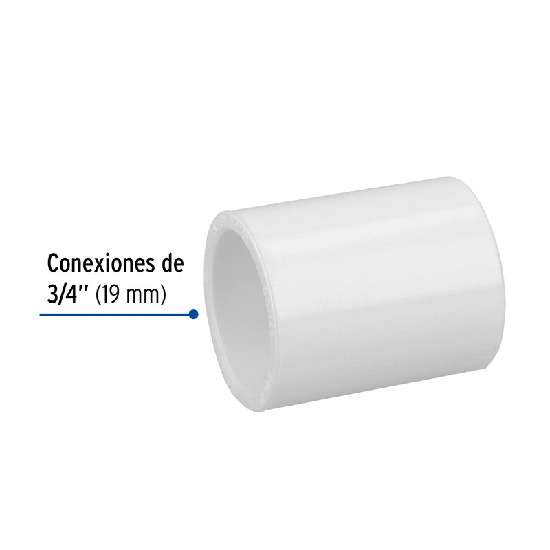 COPLE  PVC HIDRAULICO 19MM (3/4) MARCA FOSET