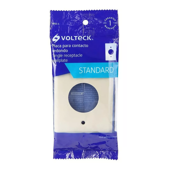 PLACA ABS PARA CONTACTO REDONDO STD MARFIL MARCA VOLTECK