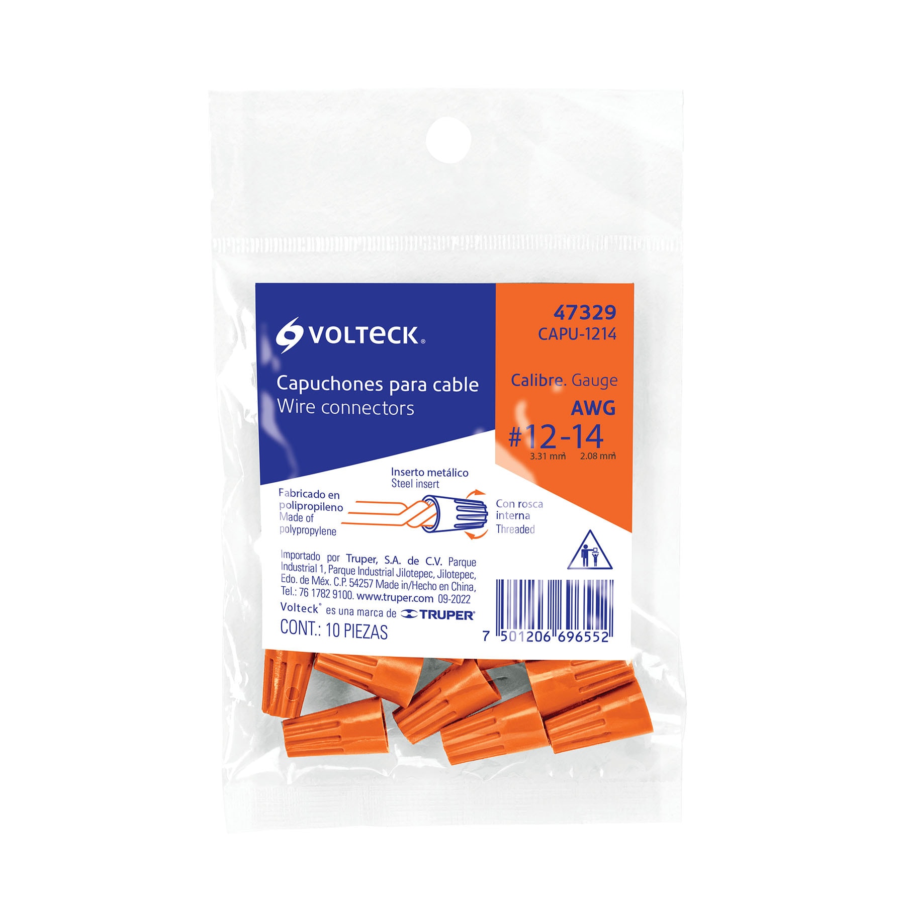 CAPUCHON AISLANTE DE NYLON 12 A14 AWG (10 PZAS) MARCA VOLTECK